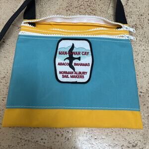 Norman Albury Sail Makers Man-O-War Cay Abaco Bahamas Blue Yellow Zip Bag